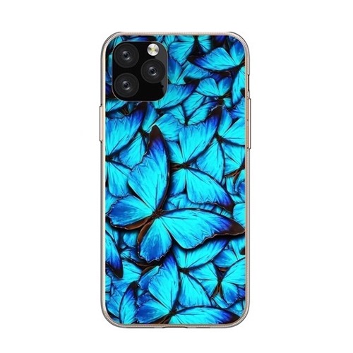 Silikónový obal - Modré motýle na Apple iPhone 12 / 12 Pro - 
