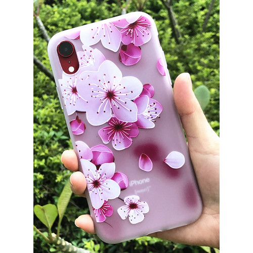 Obal na mobil ružové kvety