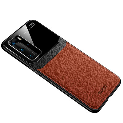 Kožený obal dizajnový hnedý na Samsung Galaxy A51 