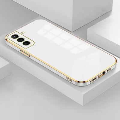 Obal na mobil - biely so zlatým rámikom - Samsung Galaxy S21